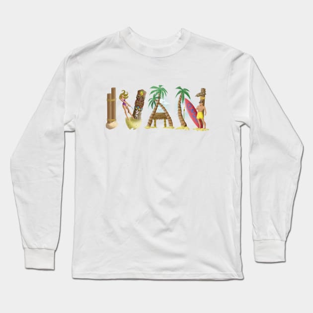 Ivan Personalized Beach Name Long Sleeve T-Shirt by Reading With Kids